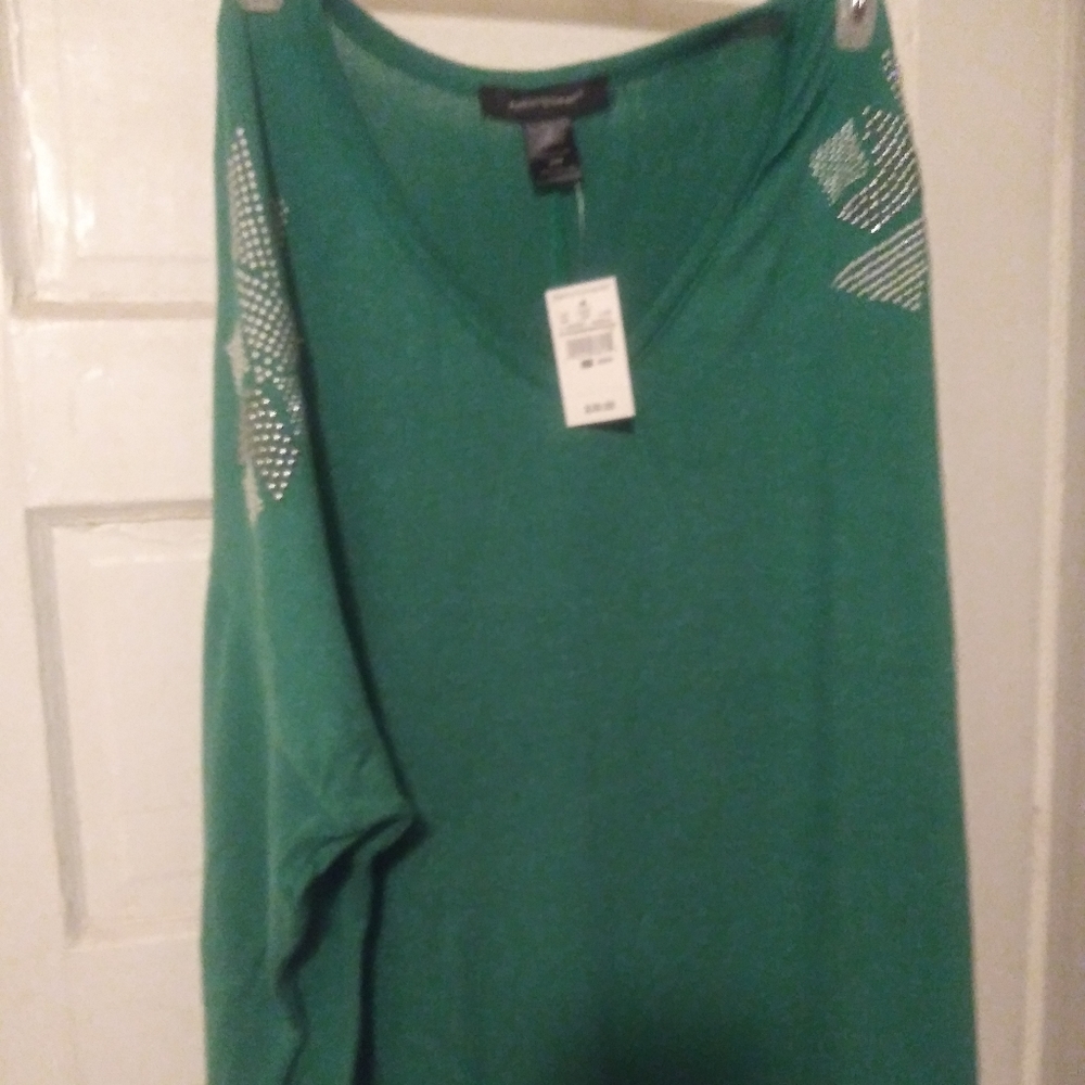 NWT Ashley Stewart plus size 26/28 green blouse